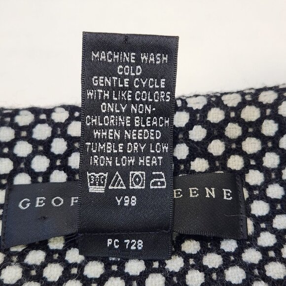 Geoffrey Beene Sport Tweed Mini Skirt 2 Black White Faux Button Front Preppy - Picture 9 of 9